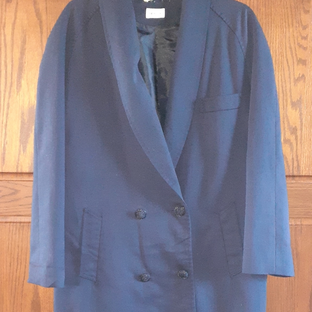 BHS Woman Navy 14 Long Trench Coat